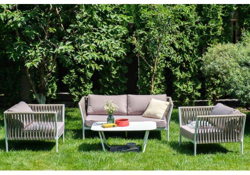  "Касабланка" лаунж-зона плетеная из роупа 4-местная, цвет серо-коричневый, фото 8 