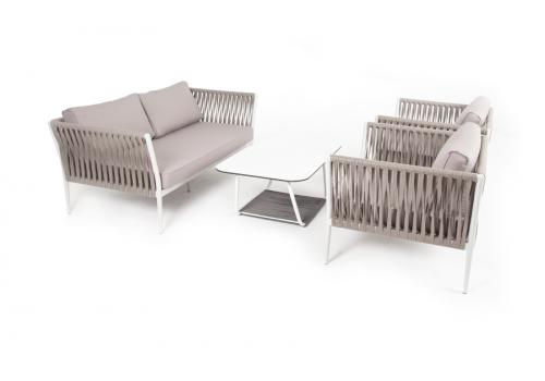  "Касабланка" лаунж-зона плетеная из роупа 4-местная, цвет серо-коричневый, фото 9 