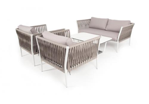  "Касабланка" лаунж-зона плетеная из роупа 4-местная, цвет серо-коричневый, фото 11 