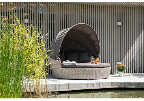  "Стильяно" плетеная кровать круглая, цвет бежевый, фото 5 