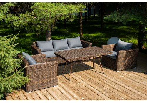  "Моккачино" обеденная группа из искусственного ротанга, цвет коричневый, фото 1 