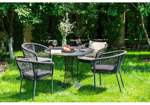  "Диего" обеденная группа на 4 персоны со стульями "Марсель", столешница "серый гранит", фото 1 