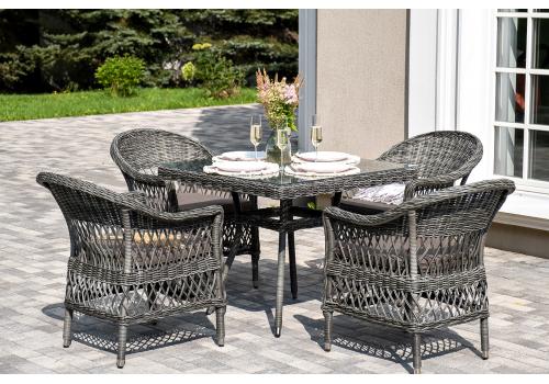  "Сицилия" обеденная группа плетеная, цвет графит, фото 1 
