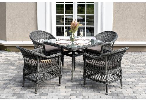  "Сицилия" обеденная группа плетеная, цвет графит, фото 2 