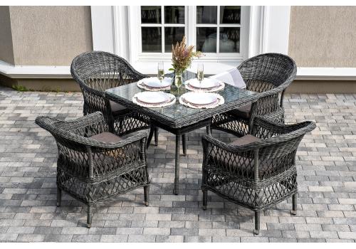  "Сицилия" обеденная группа плетеная, цвет графит, фото 3 