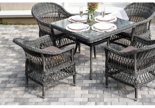  "Сицилия" обеденная группа плетеная, цвет графит, фото 6 