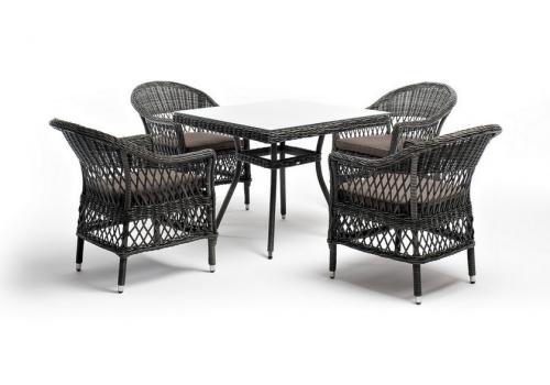  "Сицилия" обеденная группа плетеная, цвет графит, фото 12 