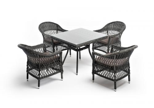  "Сицилия" обеденная группа плетеная, цвет графит, фото 13 