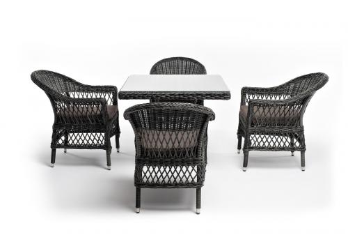  "Сицилия" обеденная группа плетеная, цвет графит, фото 14 