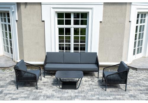  "Канны" лаунж-зона 5-местная плетеная из роупа (веревки), цвет темно-серый, фото 1 