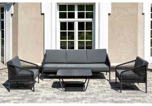  "Канны" лаунж-зона 5-местная плетеная из роупа (веревки), цвет темно-серый, фото 2 