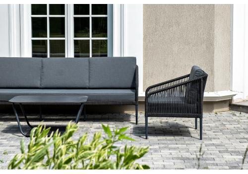  "Канны" лаунж-зона 5-местная плетеная из роупа (веревки), цвет темно-серый, фото 4 