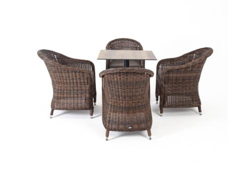  "Каффе" обеденная группа на 4 персоны, стулья коричневые, фото 2 