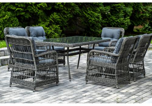  "Цесена" обеденная группа плетеная из искусственного ротанга, цвет графит, фото 3 