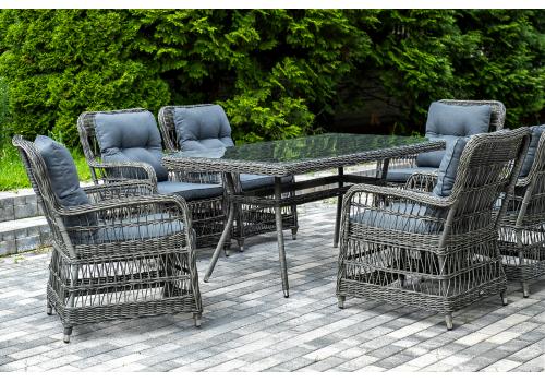  "Цесена" обеденная группа плетеная из искусственного ротанга, цвет графит, фото 4 