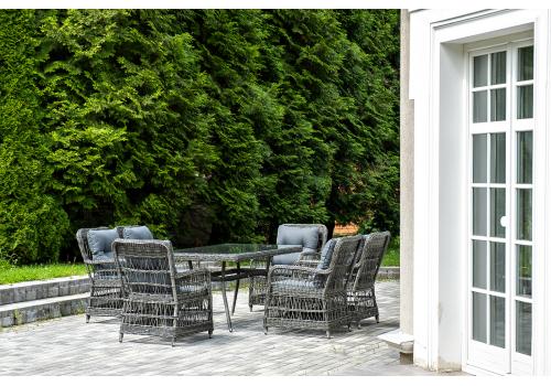  "Цесена" обеденная группа плетеная из искусственного ротанга, цвет графит, фото 5 