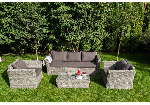  "Капучино" лаунж-зона из искусственного ротанга (гиацинт), цвет серый, фото 3 