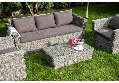  "Капучино" лаунж-зона из искусственного ротанга (гиацинт), цвет серый, фото 4 