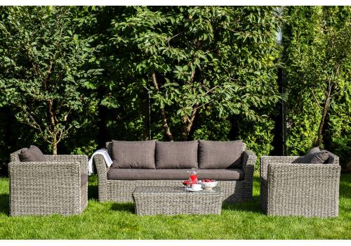  "Капучино" лаунж-зона из искусственного ротанга (гиацинт), цвет серый, фото 5 