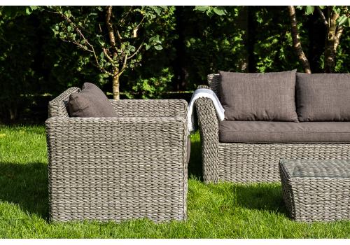  "Капучино" лаунж-зона из искусственного ротанга (гиацинт), цвет серый, фото 6 