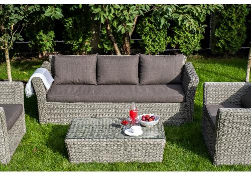  "Капучино" лаунж-зона из искусственного ротанга (гиацинт), цвет серый, фото 7 