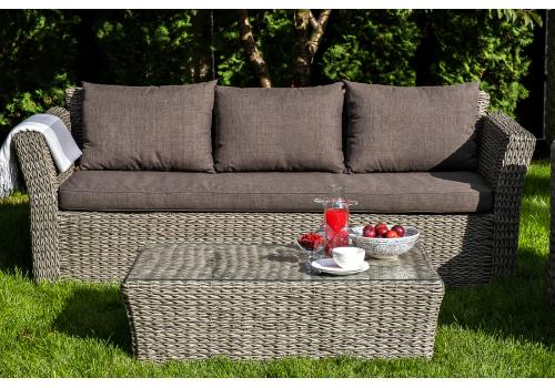  "Капучино" лаунж-зона из искусственного ротанга (гиацинт), цвет серый, фото 8 