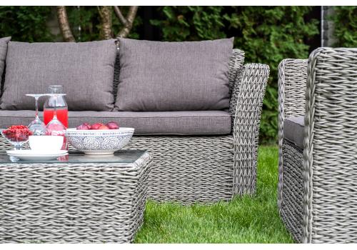  "Капучино" лаунж-зона из искусственного ротанга (гиацинт), цвет серый, фото 12 