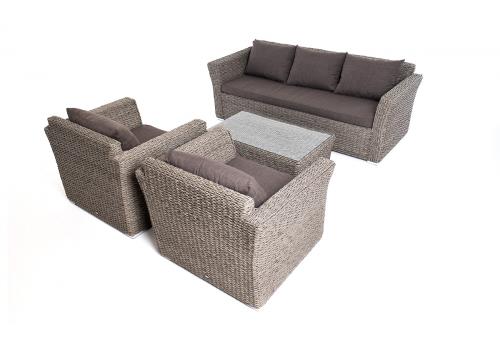  "Капучино" лаунж-зона из искусственного ротанга (гиацинт), цвет серый, фото 17 