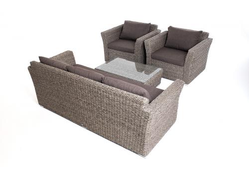  "Капучино" лаунж-зона из искусственного ротанга (гиацинт), цвет серый, фото 18 