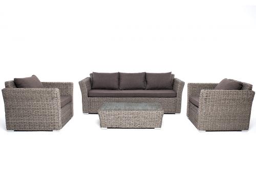  "Капучино" лаунж-зона из искусственного ротанга (гиацинт), цвет серый, фото 19 