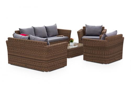  "Капучино Дабл" лаунж-зона из искусственного ротанга, цвет коричневый, фото 1 