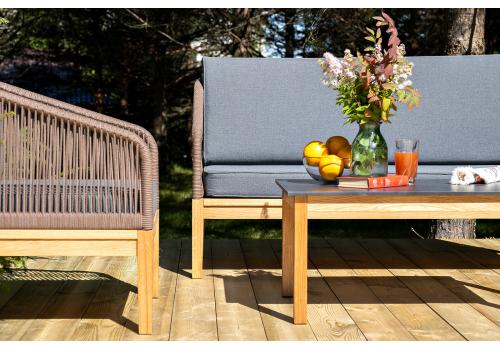  "Канны" лаунж-зона 4-местная из роупа со столиком "Канны" (серый гранит), основание дуб, роуп коричневый, фото 10 