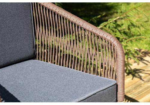  "Канны" лаунж-зона 4-местная из роупа со столиком "Канны" (серый гранит), основание дуб, роуп коричневый, фото 14 