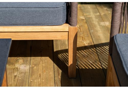  "Канны" лаунж-зона 4-местная из роупа со столиком "Канны" (серый гранит), основание дуб, роуп коричневый, фото 17 