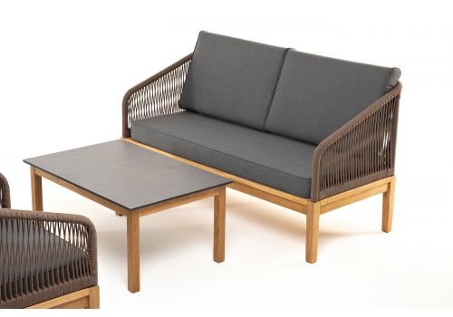  "Канны" лаунж-зона 4-местная из роупа со столиком "Канны" (серый гранит), основание дуб, роуп коричневый, фото 26 