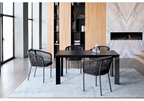  "Венето" обеденная группа на 4 персоны со стульями "Марсель", каркас темно-серый, роуп темно-серый, фото 2 