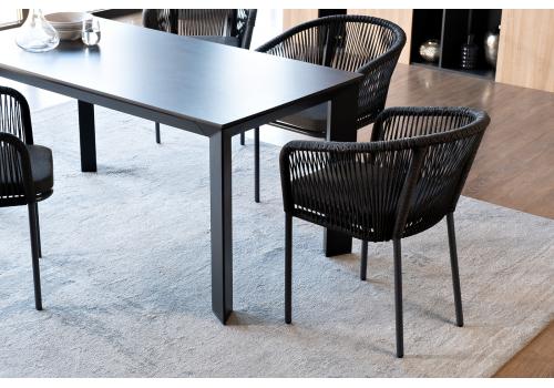  "Венето" обеденная группа на 4 персоны со стульями "Марсель", каркас темно-серый, роуп темно-серый, фото 3 