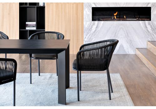  "Венето" обеденная группа на 4 персоны со стульями "Марсель", каркас темно-серый, роуп темно-серый, фото 4 