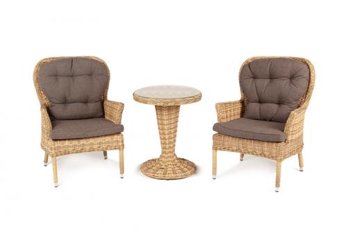  "Алиса" кофейный комплект из искусственного ротанга, цвет соломенный, фото 1 