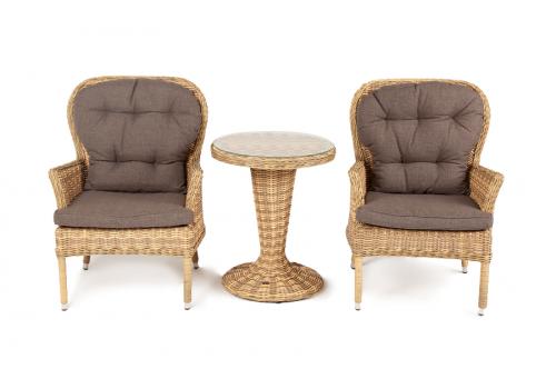  "Алиса" кофейный комплект из искусственного ротанга, цвет соломенный, фото 2 