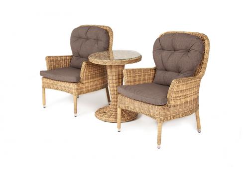  "Алиса" кофейный комплект из искусственного ротанга, цвет соломенный, фото 3 