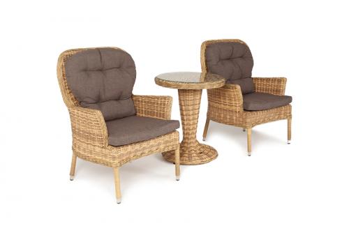  "Алиса" кофейный комплект из искусственного ротанга, цвет соломенный, фото 4 