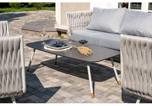  "Монако" лаунж-зона 4-местная из роупа со столом "Верона" (серый гранит), каркас светло-серый, роуп светло-серый, фото 11 