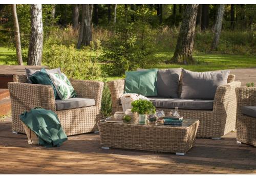  "Капучино Сингл" лаунж-зона из искусственного ротанга, цвет соломенный, фото 1 