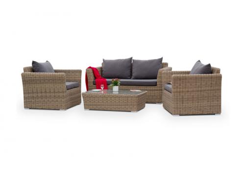  "Капучино Сингл" лаунж-зона из искусственного ротанга, цвет соломенный, фото 2 