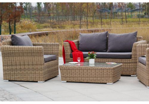  "Капучино Сингл" лаунж-зона из искусственного ротанга, цвет соломенный, фото 3 