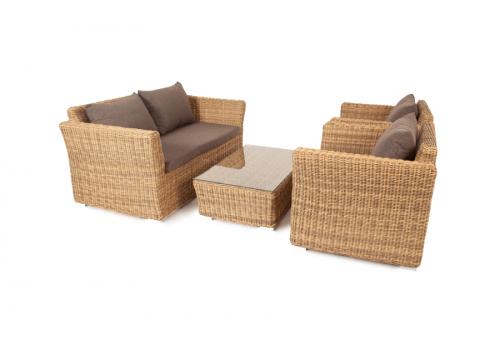  "Капучино Сингл" лаунж-зона из искусственного ротанга, цвет соломенный, фото 4 