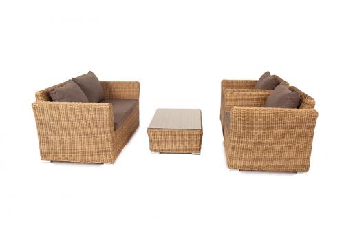  "Капучино Сингл" лаунж-зона из искусственного ротанга, цвет соломенный, фото 6 