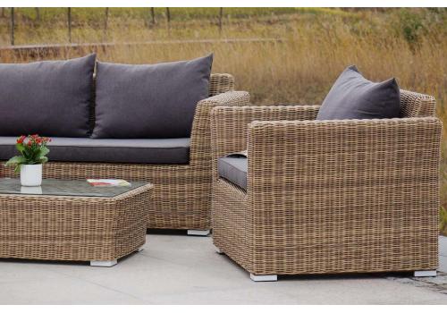  "Капучино Сингл" лаунж-зона из искусственного ротанга, цвет соломенный, фото 8 