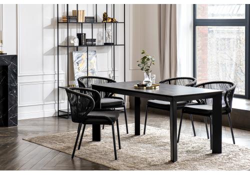  "Венето" обеденная группа на 4 персоны со стульями "Милан", каркас темно-серый, роуп темно-серый, фото 2 